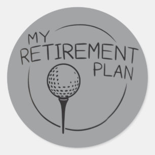 Mijn Pensioenplan Grappige Uitspraak Golfsporter G Ronde Sticker
