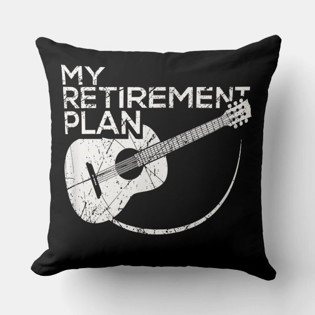 Mijn pensioenplan Guitar Funny Musicians Kussen (Voorkant)