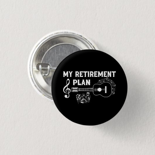 Mijn pensioenplan Guitar Funny Musicians Ronde Button 3,2 Cm (Voorkant /achterkant)