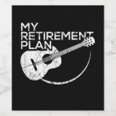 Mijn pensioenplan Guitar Funny Musicians Wijn Etiket (Enkel label)