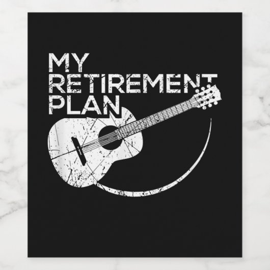Mijn pensioenplan Guitar Funny Musicians Wijn Etiket (Enkel label)