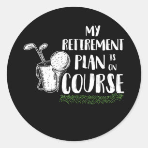 Mijn pensioenplan is op koers gezet met Golf in ru Ronde Sticker