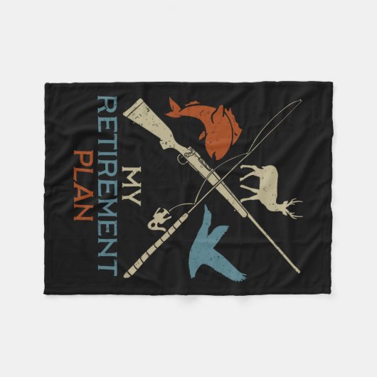 Mijn Pensioenplan Jacht Vist Hunter Grandfat Fleece Deken (Voorkant (Horizontaal))