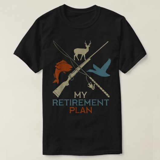 Mijn Pensioenplan Jacht Vist Hunter Grandfat T-shirt (Design voorkant)