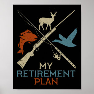 Mijn Pensioenplan Jagen Vissen Jager Opa Poster