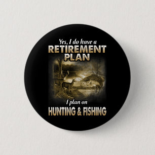 Mijn Pensioenplan Jagen Vissen Jagers Opa Ronde Button 5,7 Cm