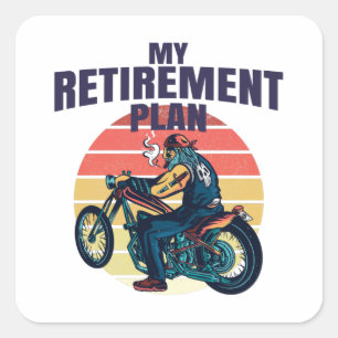 Mijn pensioenplan motorfietsen vierkante sticker