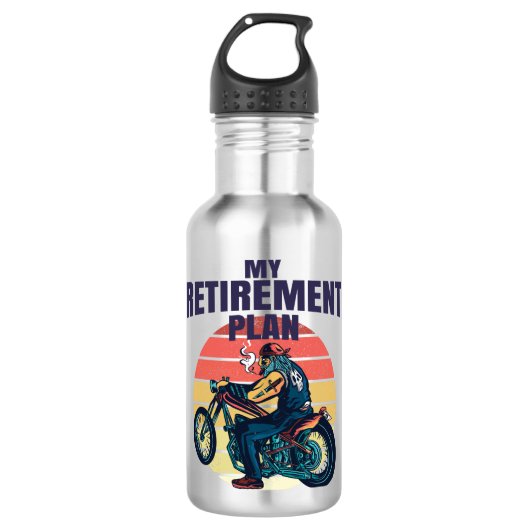 Mijn pensioenplan motorfietsen waterfles (Voorkant)