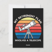 Mijn Pensioenplan Omvat Een Telescoop Feestdagenkaart (Achterkant)