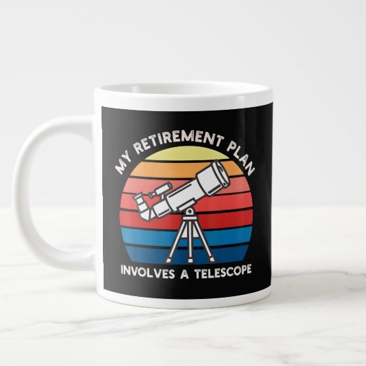 Mijn Pensioenplan Omvat Een Telescoop Grote Koffiekop (Links)