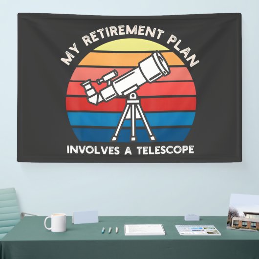 Mijn Pensioenplan Omvat Een Telescoop Spandoek (Beurs)