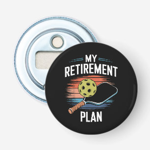 Mijn Pensioenplan Pickleball Speler Button Flesopener