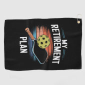 Mijn Pensioenplan Pickleball Speler Golfhanddoek (Horizontaal)