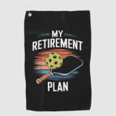 Mijn Pensioenplan Pickleball Speler Golfhanddoek (Voorkant)