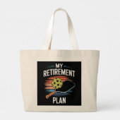 Mijn Pensioenplan Pickleball Speler Grote Tote Bag (Achterkant)