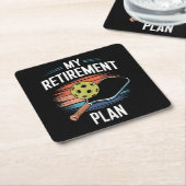 Mijn Pensioenplan Pickleball Speler Kartonnen Onderzetters (Schuin)