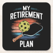 Mijn Pensioenplan Pickleball Speler Kartonnen Onderzetters (Voorkant)