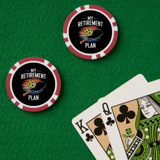 Mijn Pensioenplan Pickleball Speler Poker Chips (Pokertafel (Dubbel))