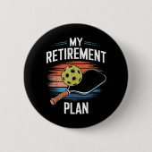 Mijn Pensioenplan Pickleball Speler Ronde Button 5,7 Cm (Voorkant)