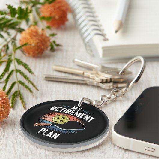 Mijn Pensioenplan Pickleball Speler Sleutelhanger (Voorkant Rechts)