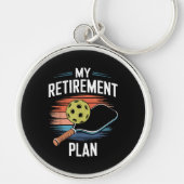 Mijn Pensioenplan Pickleball Speler Sleutelhanger (Voorkant)