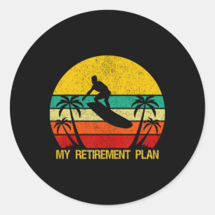 Mijn Pensioenplan Surfen Surfplank Binnenkort Gere Ronde Sticker