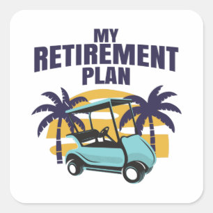 Mijn pensioenplan voor Golf Vierkante Sticker