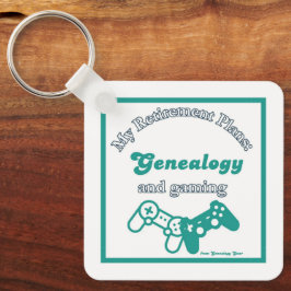 Mijn pensioenplannen: Genealogie en gamen Sleutelhanger