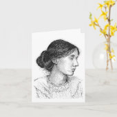 Mijn pentekening van Virginia Woolf uit 2004 Kaart (Gele Bloem)