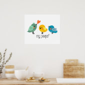 Mijn peps | Cute Bird | Handtekening Poster (Keuken)