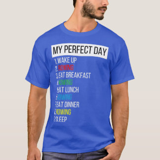 Mijn Perfect Day Wake Up Rowing ontbijtdinn T-shirt