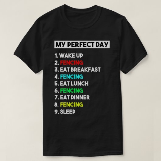 Mijn perfecte dag-afschermingscadeau voor mannen t-shirt (Design voorkant)
