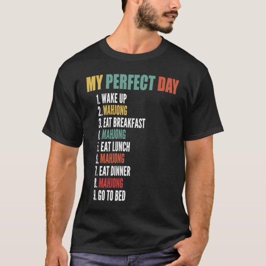Mijn perfecte dag Funny Mahjong T-shirt (Voorkant)