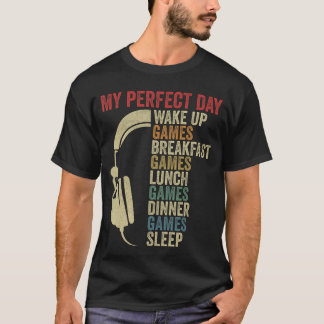 Mijn Perfecte Dag Gamer Wakker Worden Gaming Video T-shirt