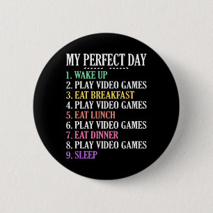 Mijn Perfecte Dag Gaming Kleding Computer Videospe Ronde Button 5,7 Cm