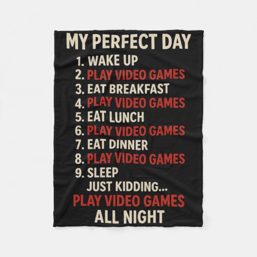 Mijn Perfecte Dag - Pc Gamer Console Game Liefhebb Fleece Deken (Voorkant)