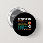 Mijn Perfecte Dag Pizza Videogames Gamer Controlle Ronde Button 5,7 Cm (Voorkant /achterkant)