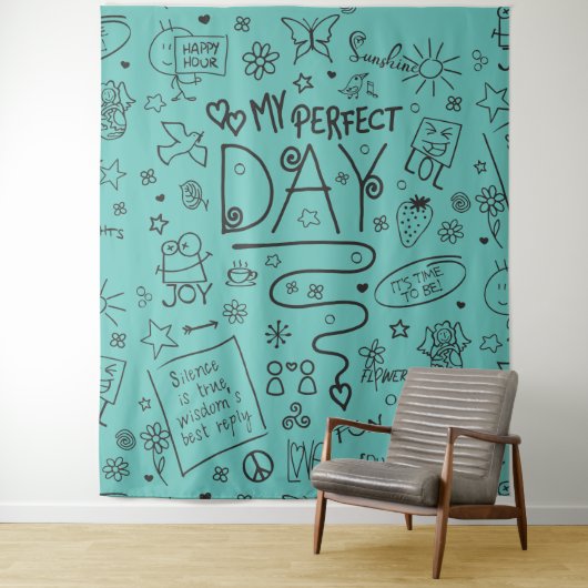 Mijn perfecte dag - Positief denken 2 Wandkleed (In situ)