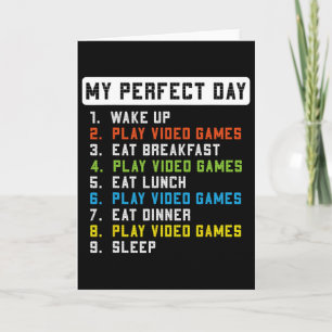 Mijn Perfecte Dag Speel Videogames Grappige Gamer Kaart