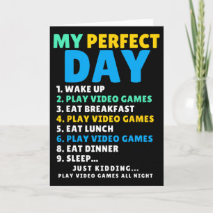 Mijn Perfecte Dag Speel Videogames Grappige Gamer Kaart