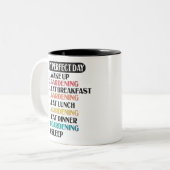 Mijn Perfecte Dag Tuinieren Grappig Tuinier Cadeau Tweekleurige Koffiemok (Voorkant links)