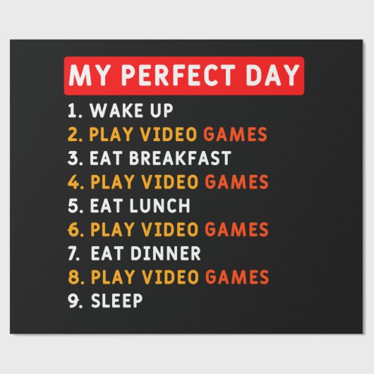 Mijn perfecte dag - Videogames Cadeaupapier (Vlak)