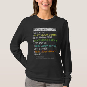 mijn perfecte dag videogames grappig cool gamer jo t-shirt