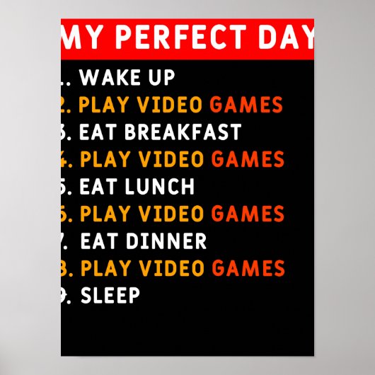 Mijn perfecte dag - Videogames Poster (Voorkant)