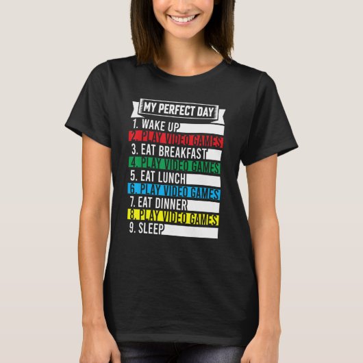 Mijn Perfecte Dag Videogames T-shirt Grappig Coole (Voorkant)
