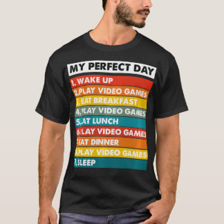 Mijn perfecte dag videospellen Grappig Cool Gamer  T-shirt
