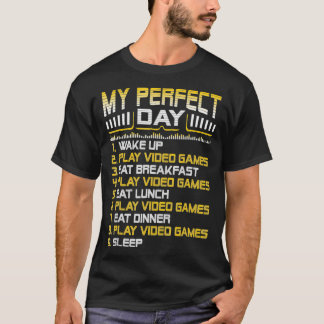 Mijn perfecte dag videospellen Grappig Cool Gamer  T-shirt