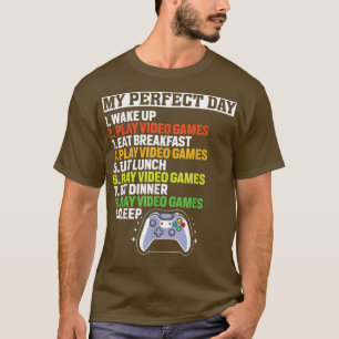Mijn perfecte dag videospellen grappige gamer boys t-shirt