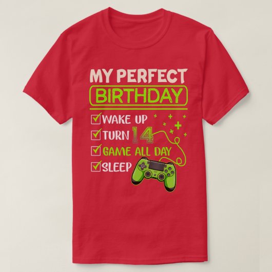 Mijn perfecte dag videospellen voor games cadeaus t-shirt (Design voorkant)