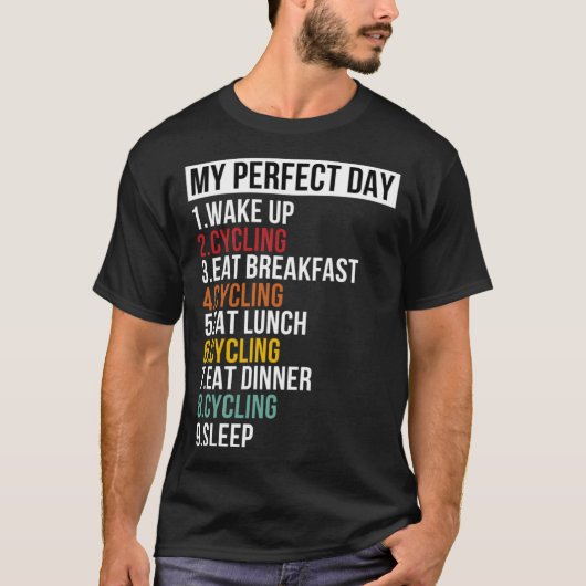 Mijn perfecte dag voor fiets & fietser t-shirt (Voorkant)